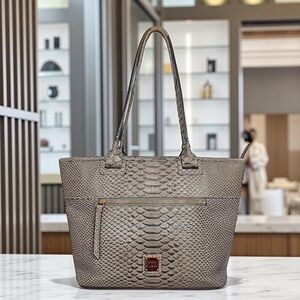 Dooney & Bourke Gray Python Embossed Tote Bag
